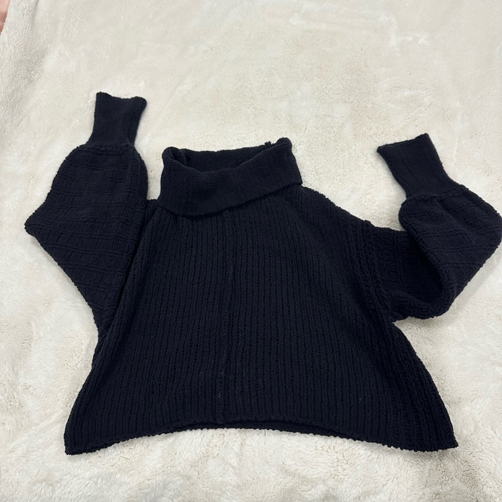 Black Cozy Turtleneck Women Sweater